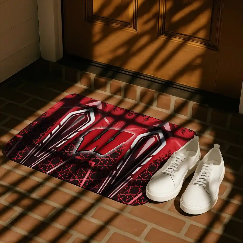 wisconsin-badgers-graphic-stripes-red-doormat-trendy.webp