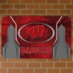 Wisconsin Badgers Hexagon Oval Red Doormat