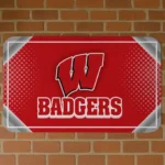 Wisconsin Badgers Silver Halftone Red Doormat