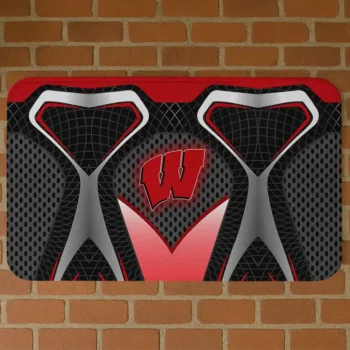 Wisconsin Badgers Torso Pattern White Crocs Doormat