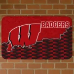 Wisconsin Badgers Tribal Detailing Red Black Doormat