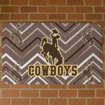 Wyoming Cowboys Chevron Geometrics Brown Doormat