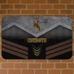 Wyoming Cowboys Chevron Points Brown Black Doormat
