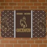 Wyoming Cowboys Chevron Stack Brown Doormat