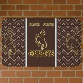 Wyoming Cowboys Chevron Stack Brown Doormat