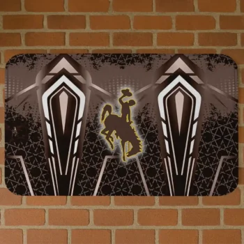 Wyoming Cowboys Graphic Stripes Brown Doormat