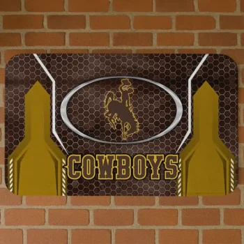 Wyoming Cowboys Hexagon Oval Brown Doormat