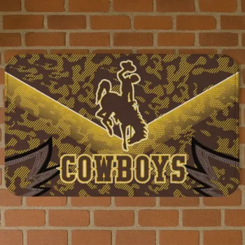 Wyoming Cowboys Layered Lines Brown Doormat
